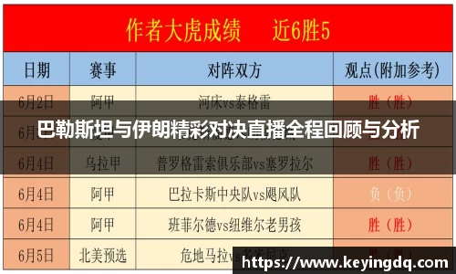 巴勒斯坦与伊朗精彩对决直播全程回顾与分析
